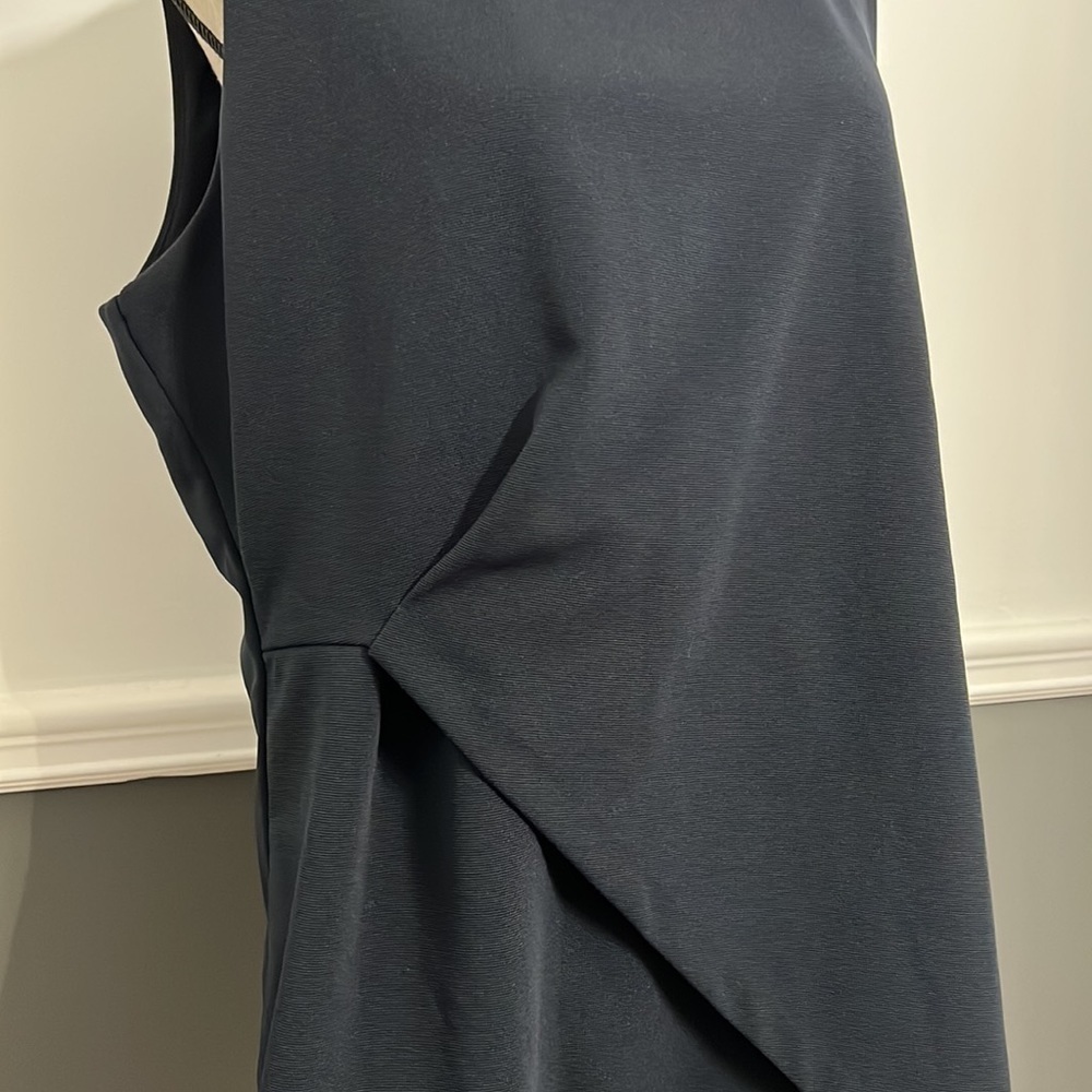 Ann Taylor Factory Sleeveless Blouse Navy XL Zip on the Back - Picture 2 of 7